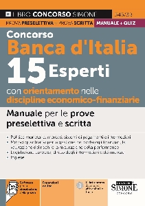 CONCORSO BANCA D'ITALIA 15 ESPERTI CON O