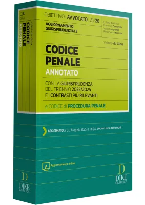 CODICE PENALE ANNOTATO CON GIURISPRUDENZA TRIENNIO 2022/2025