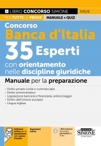 CONCORSO BANCA D'ITALIA 35 ESPERTI CON O
