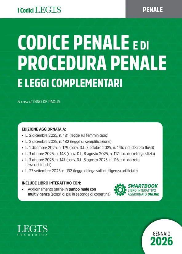CODICE PENAL E DI PROCEDURA PENALE 2026