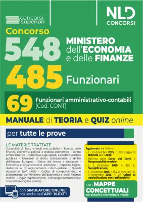 CONCORSO MINISTERO DELL'ECONOMIA FINANZE 548 FUNZIONARI
