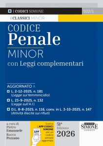 502/1 CODICE PENALE MINOR 2026