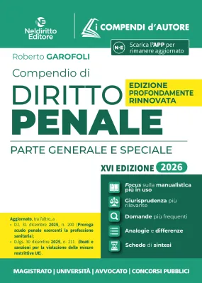 COMPENDIO DI DIRITTO PENALE 2026
