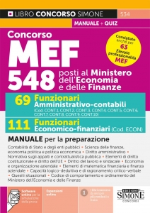 CONCORSO MEF 548 POSTI – 69 FUNZIONARI A