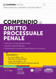 COMPENDIO DI DIRITTO PROCESSUALE PENALE