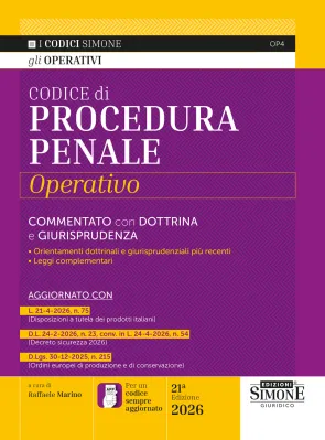 OP4 CODICE DI PROCEDURA PENALE OPERATIVO